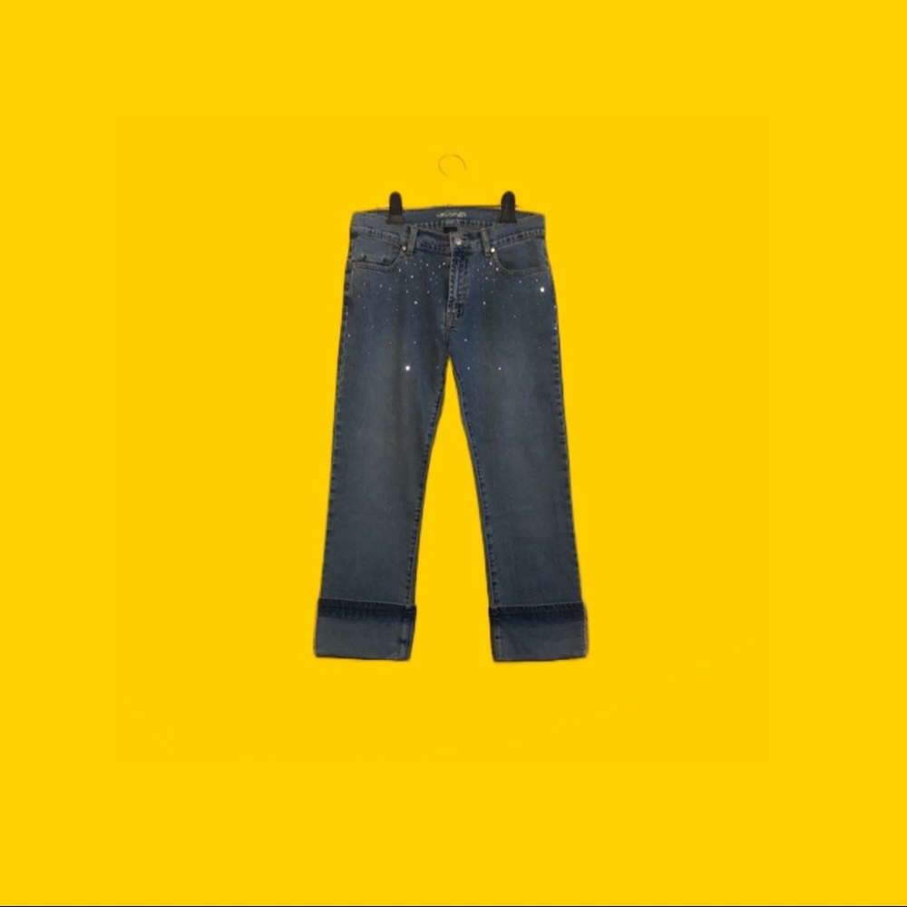🟠 VOTRE NOM 🟠 cropped beaded accent jeans